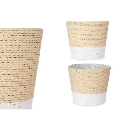 MACETERO CUERDA 18X16 CM BLANCO NATUR