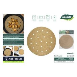 SET 40 PAPEL AIRFRYER PERFO RED 20 CM ALGO