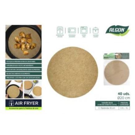 SET 40 PAPEL AIRFRYER PERFO RED 20 CM ALGO