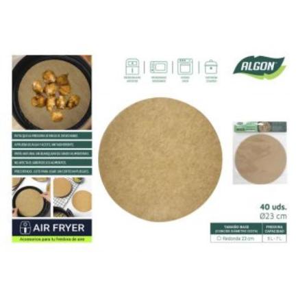 SET 40 PAPEL AIRFRYER PERFO RED 23 CM ALGO