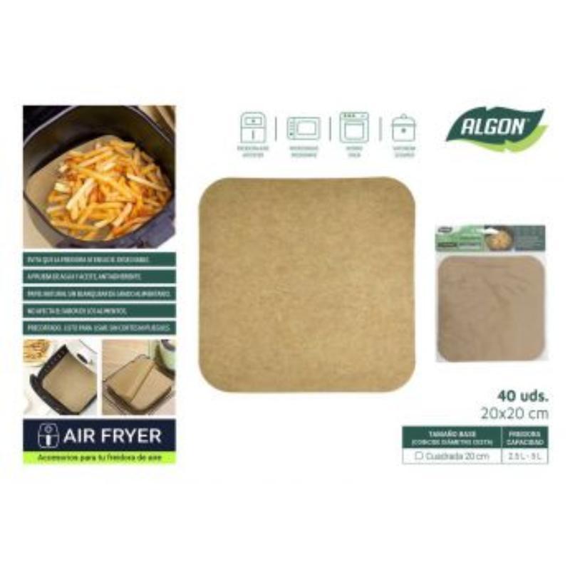 SET 40 PAPEL AIRFRYER PERFO RED 20 CM ALGO