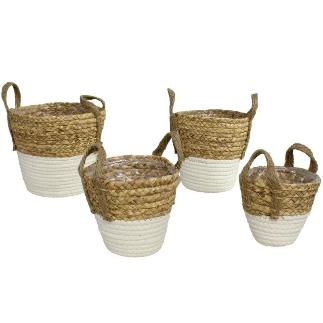 SET 4 CESTOS C/ASAS MADRID 23X23X22/26 CM
