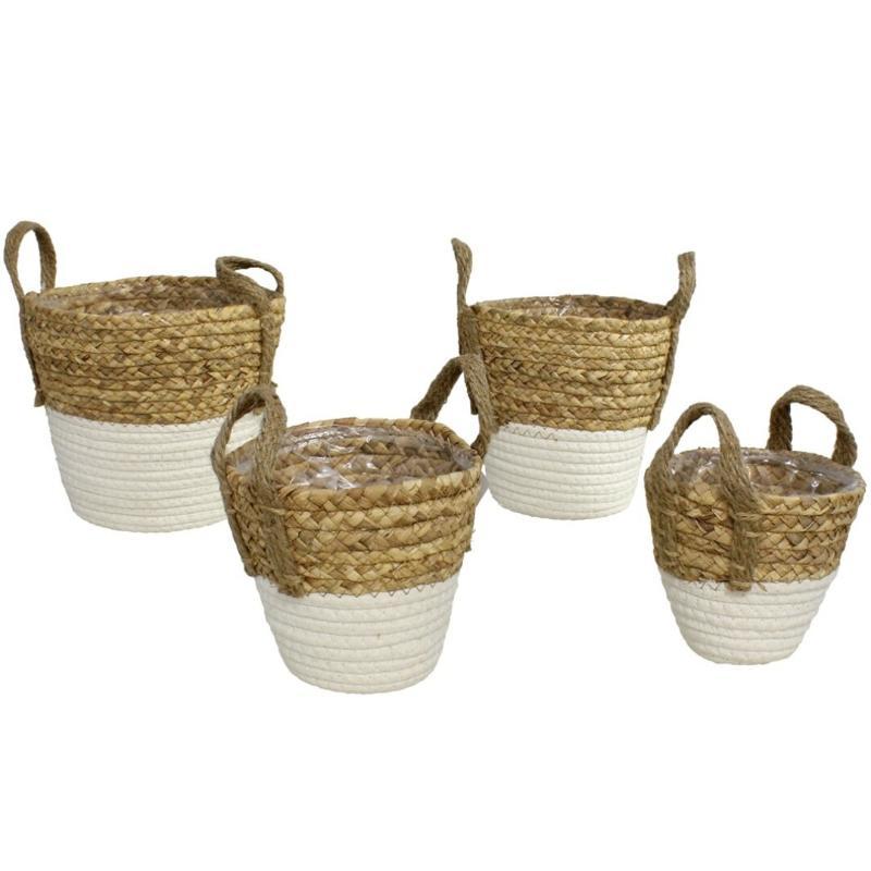 SET 4 CESTOS C/ASAS MADRID 23X23X22/26 CM