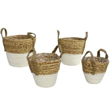 SET 4 CESTOS C/ASAS MADRID 23X23X22/26 CM