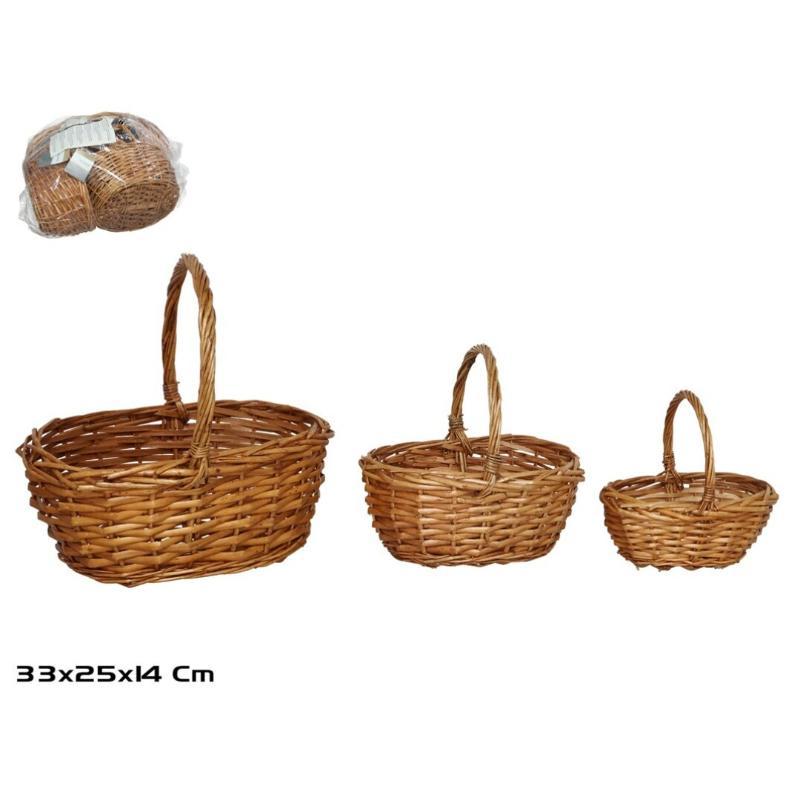 SET 3 CESTAS MORFEO 33X25X14 CM