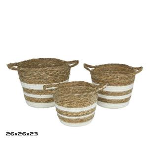 SET 3 CESTAS CON ASAS CALI 26X26X23 CM