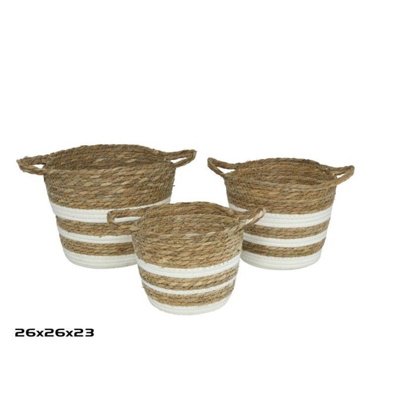 SET 3 CESTAS CON ASAS CALI 26X26X23 CM