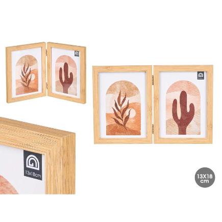 PORTAFOTO DOBLE EFECTO BAMBU 13X18 CM