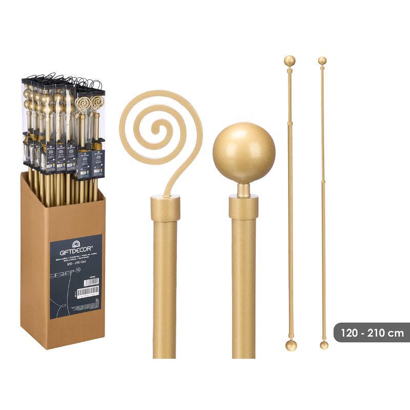 BARRA CORTINA SURT 2 120-210 CM DORADO