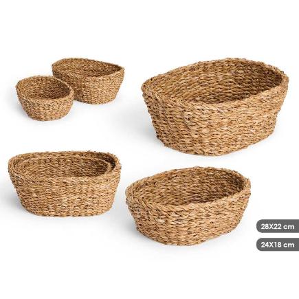 SET 2 CESTOS OVALADOS 28X22 CM