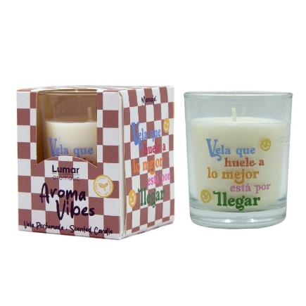 VELA PERFUMADA AROMA VIVES LO MEJOR