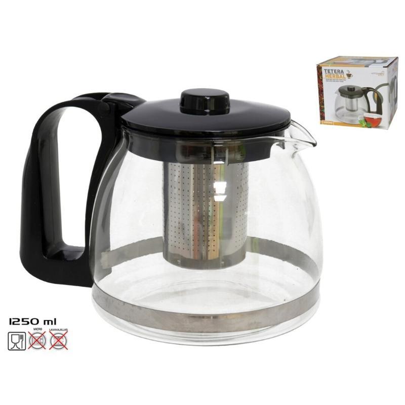 TETERA CRISTAL C/FILTRO  1250 ML. HERBAL
