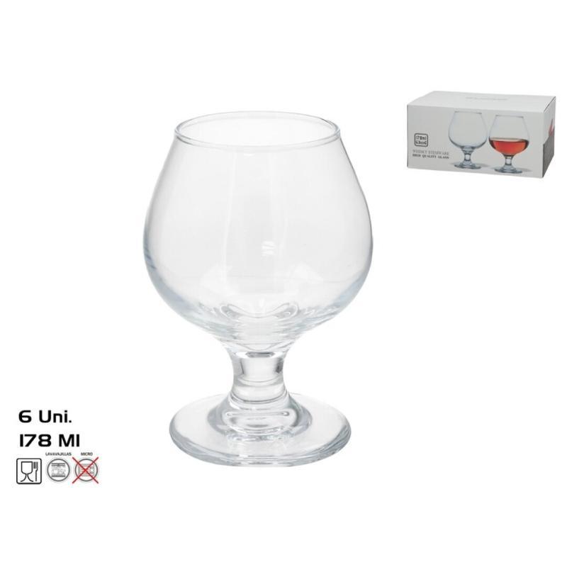 SET 6 COPAS COÑAC/LICOR LARGO 178 ML.