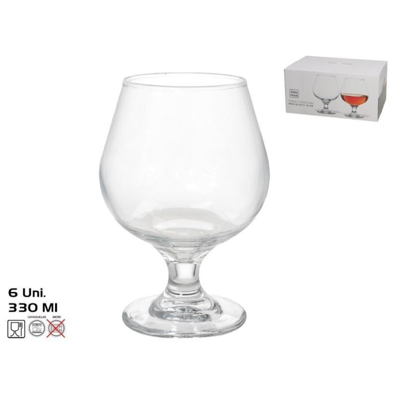 SET 6 COPAS COÑAC/LICOR LARGO 330 ML.