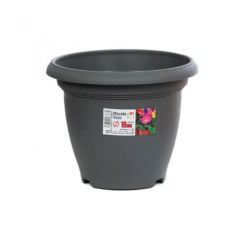 MACETA REDONDA 18CM. ANTRACITA