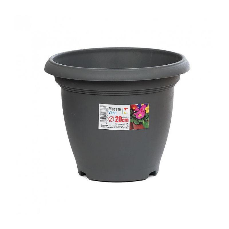 MACETA REDONDA 20CM. ANTRACITA