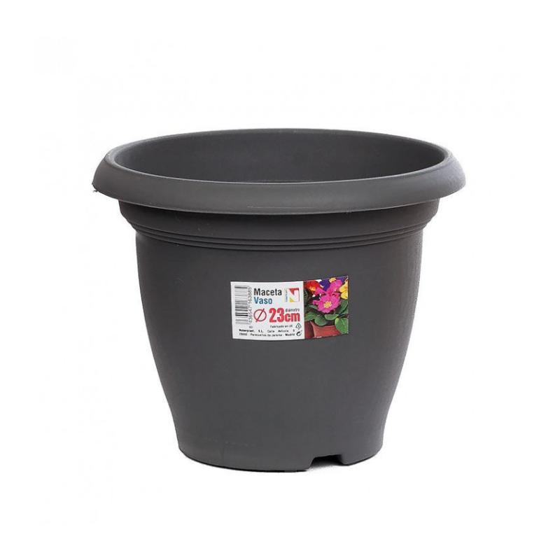 MACETA REDONDA 23CM. ANTRACITA