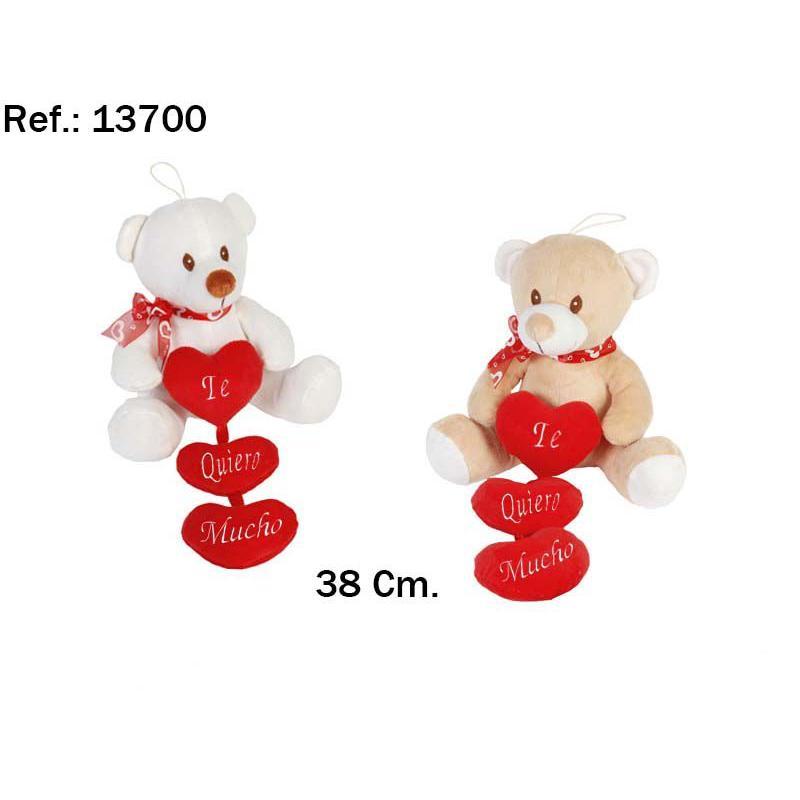 OSO CORAZONES COLGANTE 38 CM. SURTIDO