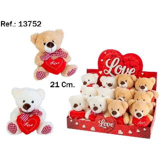 OSO LOVE VICHY CORAZON 21CM. SURTIDO