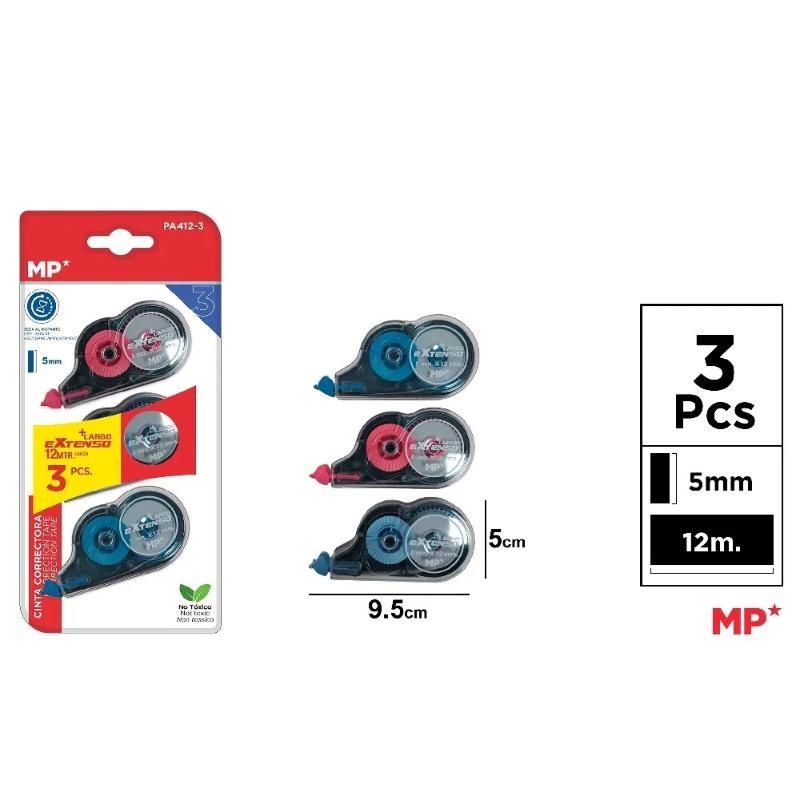 CINTA CORRECTORA EXTENSO 5 MM X 12 M 3 UD