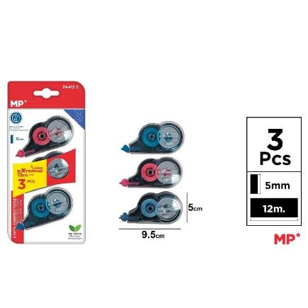 CINTA CORRECTORA EXTENSO 5 MM X 12 M 3 UD