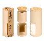 BOTE PLASTICO DOBLE TAPA BAMBU BEIGE