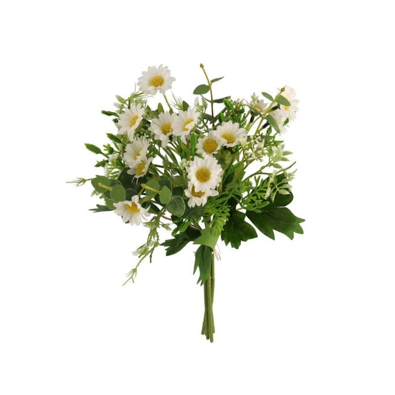 RAMO ATADO MARGARITAS X5-33 CM BLANCO