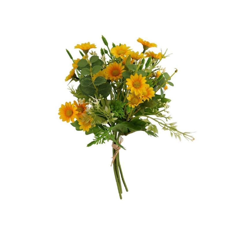 RAMO ATADO MARGARITAS X5-33 CM AMARILLO