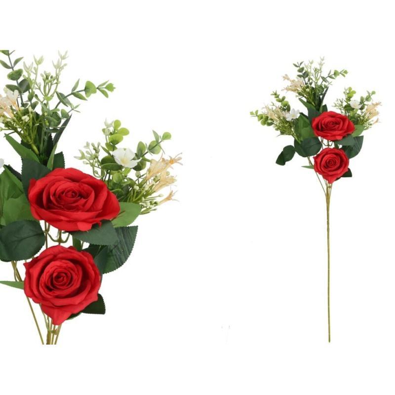 VARA ROSAS LILIES X5 87 CM ROJO