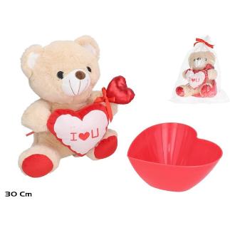 SET PELUCHE ROSE 30 CM Y ACC EN BOLSA CON LAZO