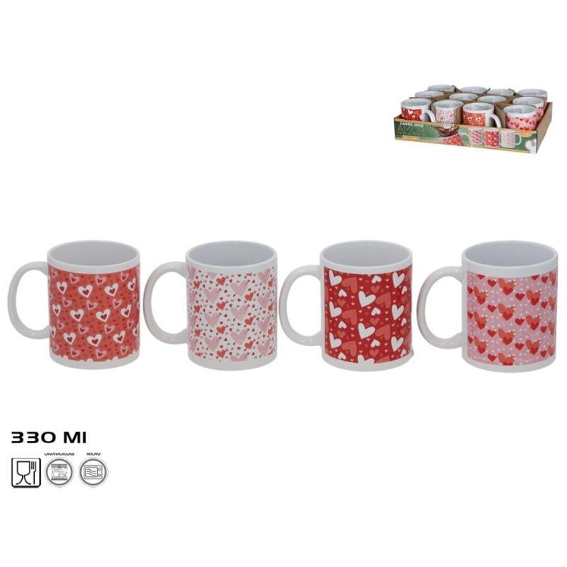 JARRA MUG GRES AMOR 330 ML 4 SURT