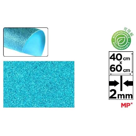 GOMA EVA PURPURINA BIOD 40X60 AZUL CIELO