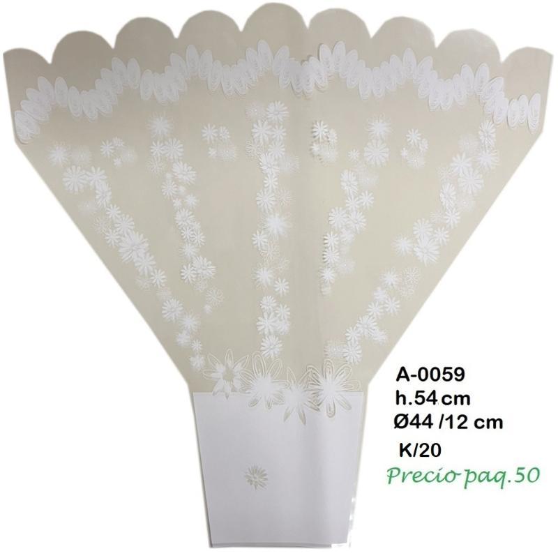 BOUQUET FLOR BLANCO X 50 PZS 44/12 CM H 54 CM
