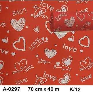 BOBINA POLIPROPILENO CORAZONES 70 CM X 40 M