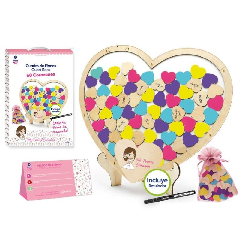 PRIMERA COMUNION CORAZON CUADRO DE INVITADOS