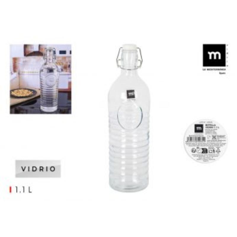 BOTELLA VIDRIO T/CLASI.B/ANCHA 1.1 L LA MEDITERRANEA