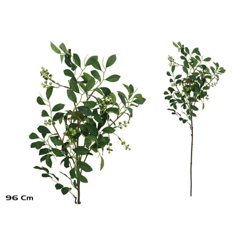 VARA HOJAS C/BAYAS 96 CM VERDE