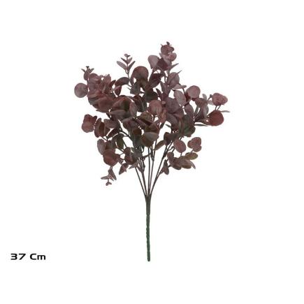 RAMO EUCALIPTO X7- 37 CM BURDEOS