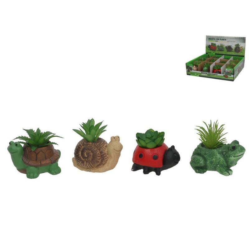ANIMALES 4 SURT MACETA C/PLANTA 8.5X7X5/6.5 CM
