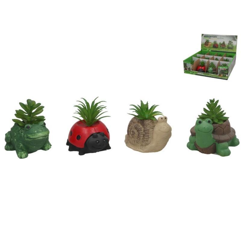 ANIMALES 4 SURT MACETA C/PLANTA 11X8X6/9.5 CM