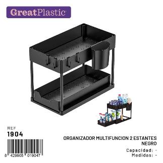 ORGANIZADOR MULTIFUNC 2 ESTANTES NEGRO
