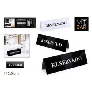 PLACA ACRILICA RESERVADO 15X5 CM