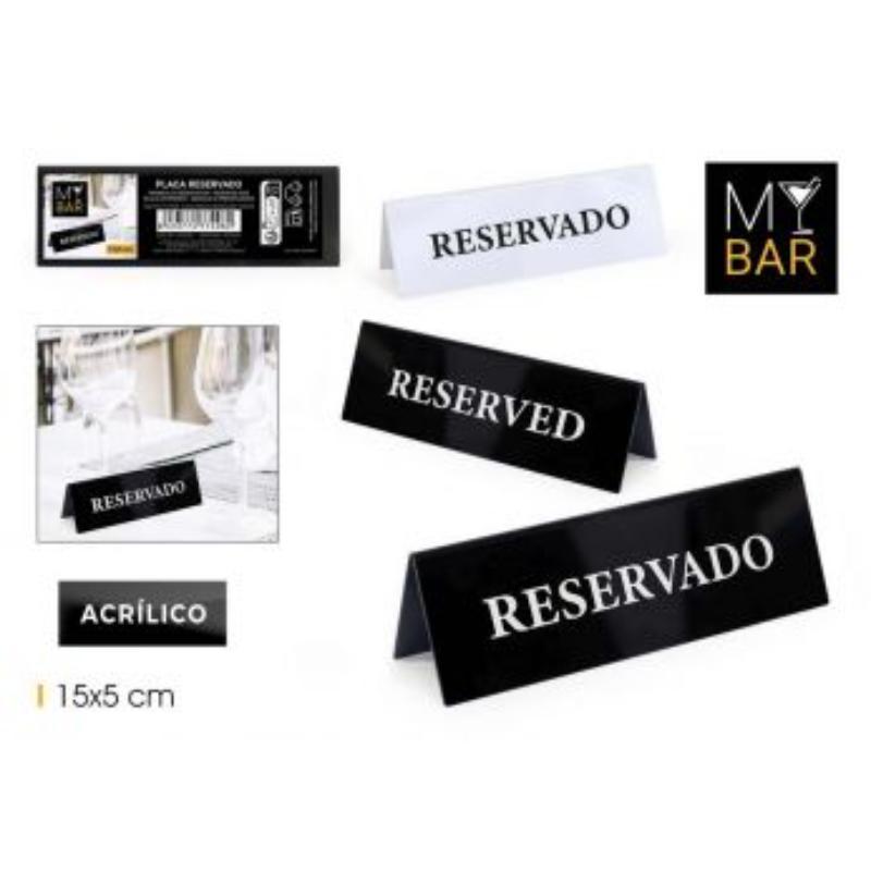 PLACA ACRILICA RESERVADO 15X5 CM