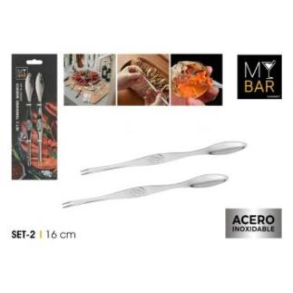 SET 2 TENEDOR MARISCO ACERO 16 CM MY BAR