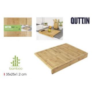 TABLA CORTAR BAMBU BORDE 35X25X1.2 QUTTIN