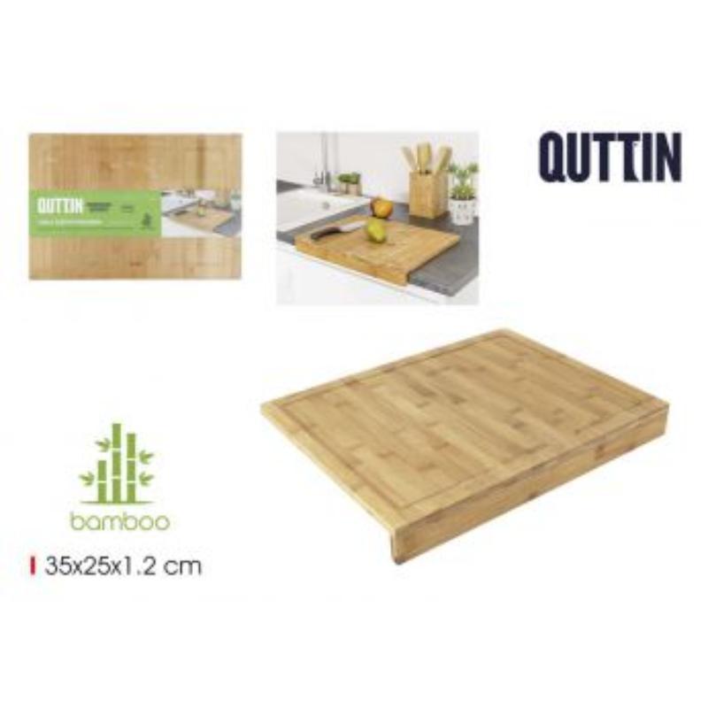 TABLA CORTAR BAMBU BORDE 35X25X1.2 QUTTIN