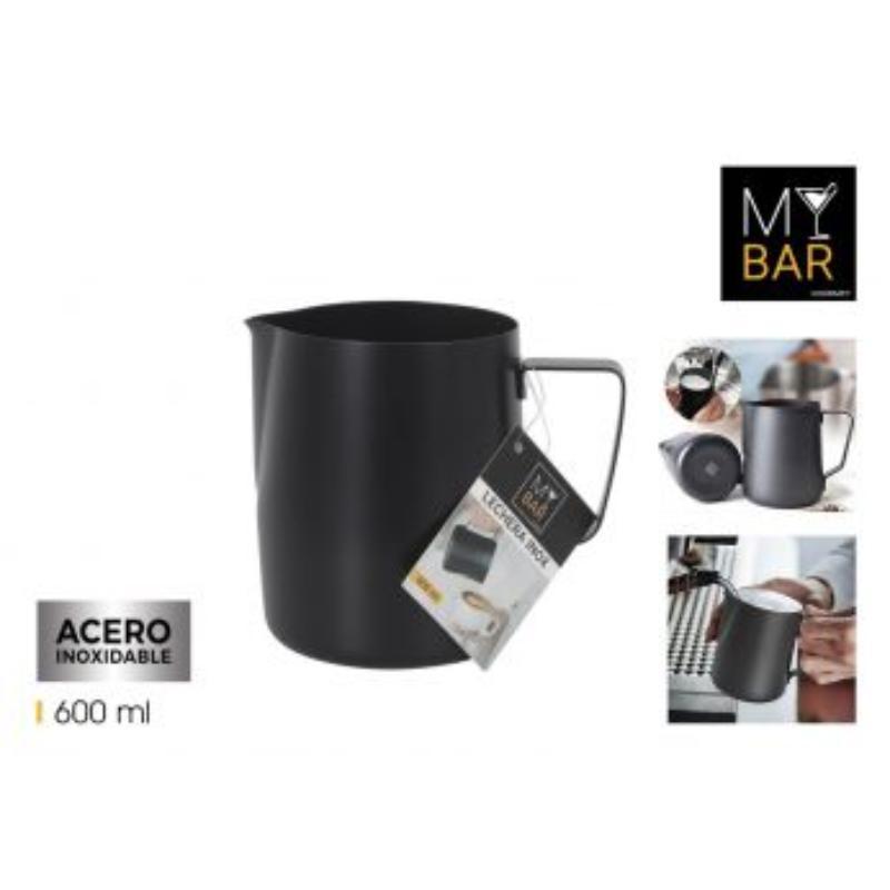 LECHERA ACERO INOX BLACK 600 ML MY BAR