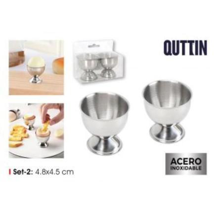 SET 2 HUEVERAS ACERO QUTTIN