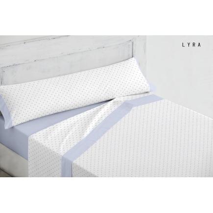 JUEGO SABANAS POL ALG DN LIRA CIELO T/135/140