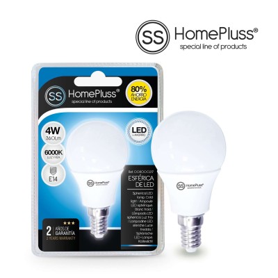 LAMPARA ESFERICA LED 4W E14 6000K                 